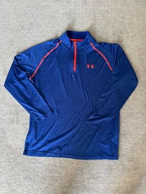 Under Armour Royal Blue Loose Performance Quarter Zip Pullover Sz. L